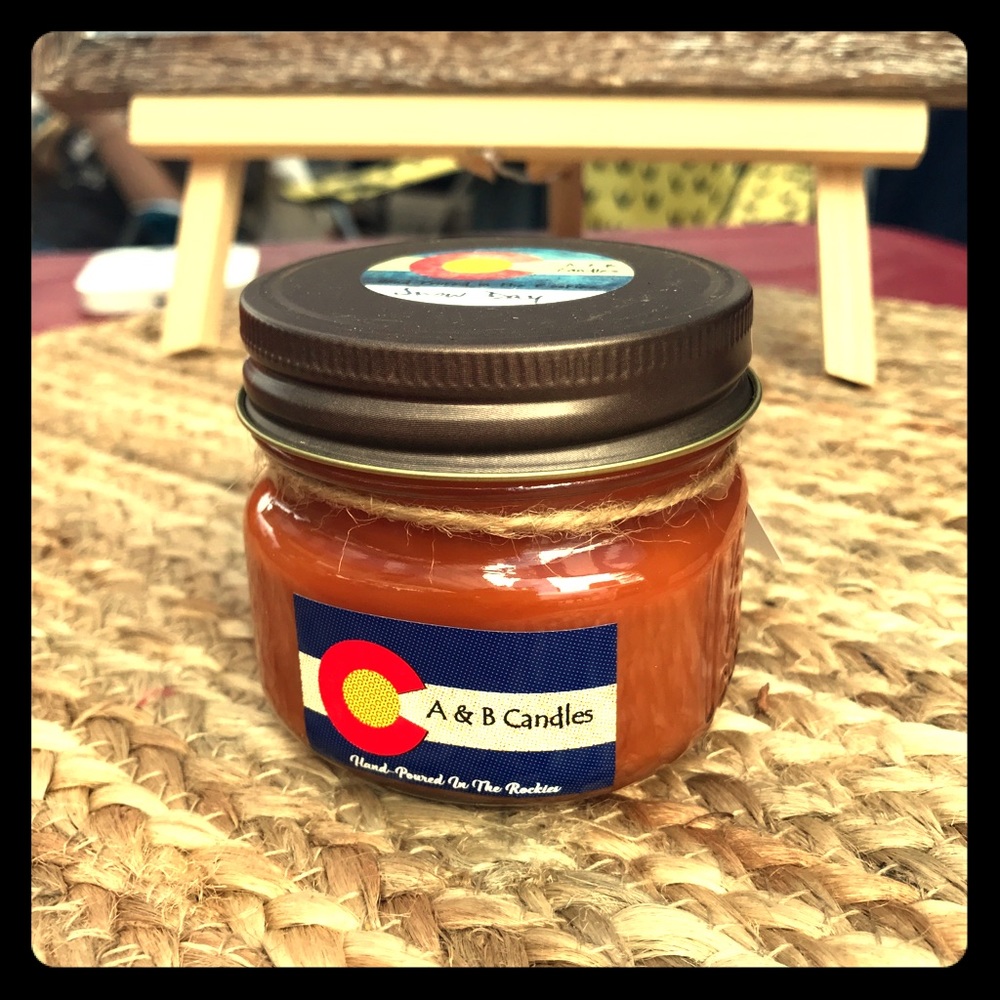 Handmade soy candle in Mason jar